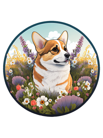 Corgi Flowerfield