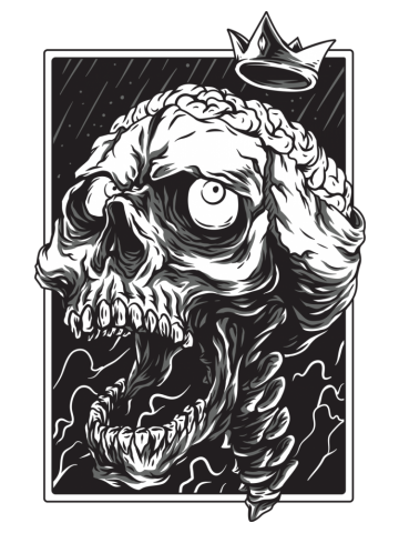 Crazy Skull Black & White Theme