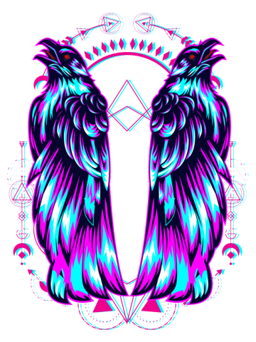 Crow twin cyberpunk glitch