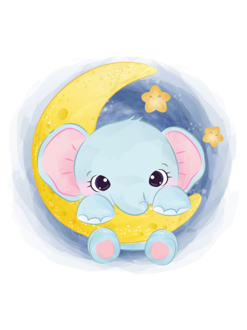 Cute Baby Elephant Illustration