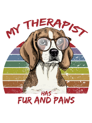 Cute Beagle | Cool Funny Therapist Saying | Retro Dog Sunset