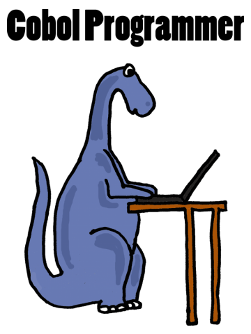 Cute Funny COBOL Programmer Dinosaur 
