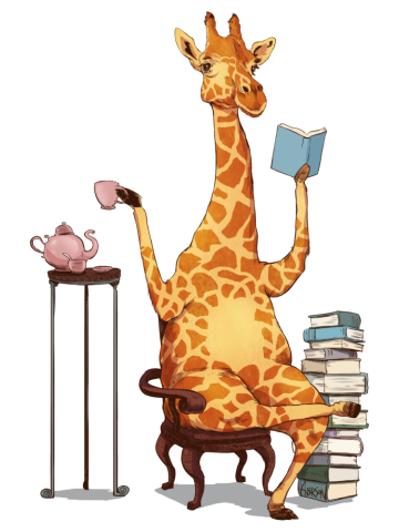 Cute Giraffes, Books and Tea Gift