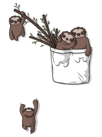 Cute Pocket Sloth Family