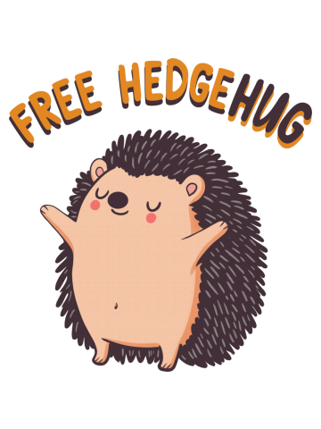 Cute hedgehog loves hugs