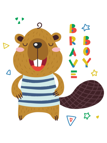 Cute little beaver is smiling.