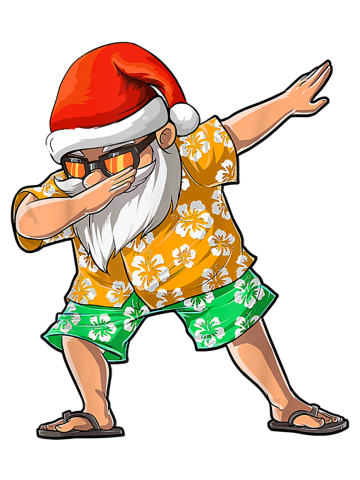 Dabbing Santa TShirts Christmas in July Kids Hawaiian Xmas