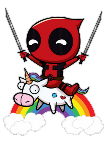 Deadpool Riding Unicorn