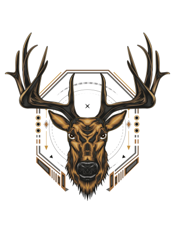 Deer head logo vector. buck illustration template.