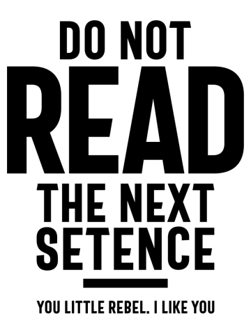 Do Not Read The Next Setence Funny English Gift