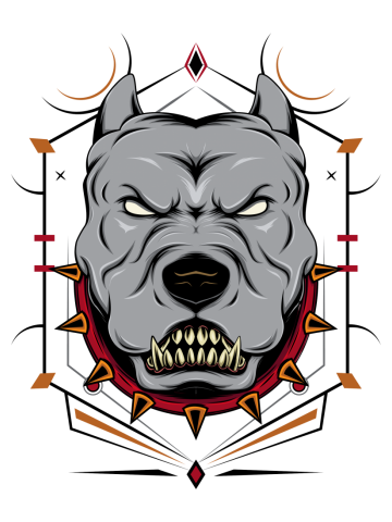 Dog mascot logo design with modern illustration concept style for badge, emblem and shirt printing.