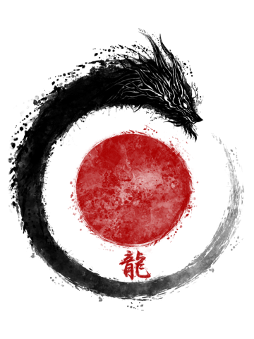 Dragon and Red Sun