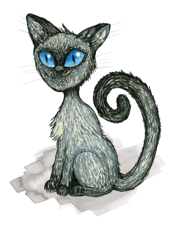 Drawing of a Siamese cat