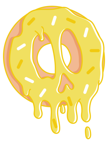 Dripping Donut Skull (Lemon)
