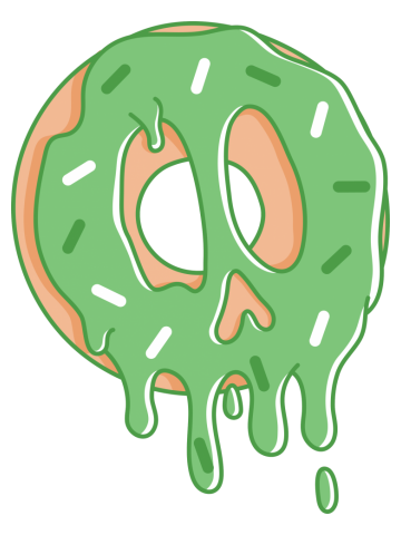 Dripping Donut Skull (Matcha)