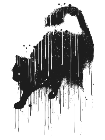 Dripping ink cat