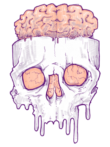 Drippy brain skull