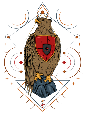 Eagle artwork with sacred geometry