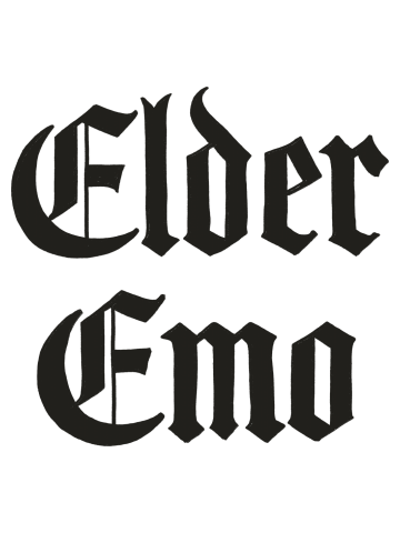 Elder Emo Typography Design in Black