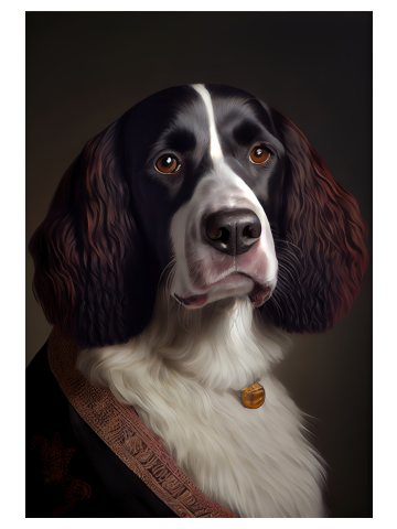 English Springer Spaniel Dog Breed Portrait Royal Renaissance Animal Painting
