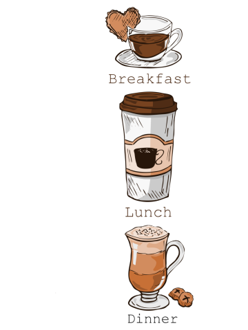 Espresso, to go and latte