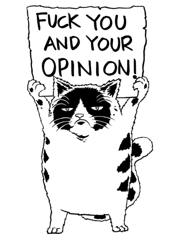 F*ck you and your opinion! cat