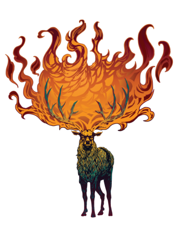 Flaming Stag (Moss)