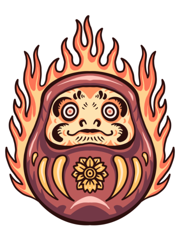 Flaming daruma