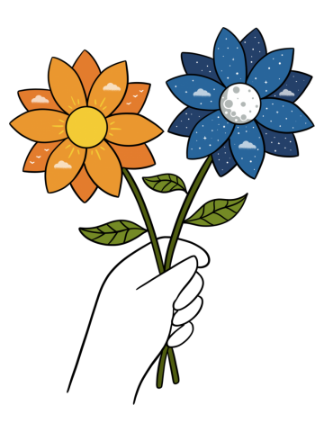 Flowers day and night