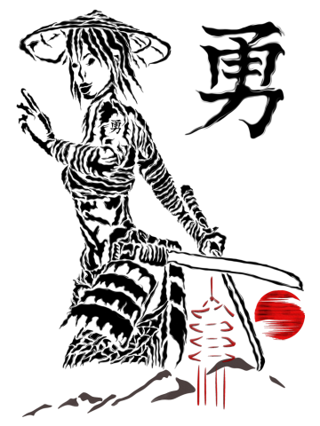 Fluid style Courage lady samurai