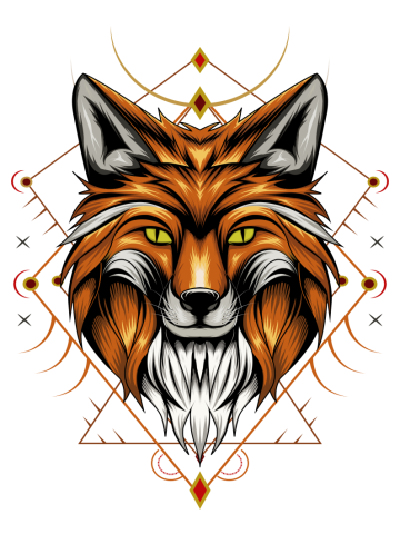 Fox head illustration vector. design template for tshirt, clothing, merchandise, apparel.