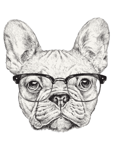 French Bulldog with Glasses