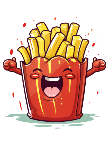 French Fries Funny Cute Hipster Style Potato Humorous Foodie
