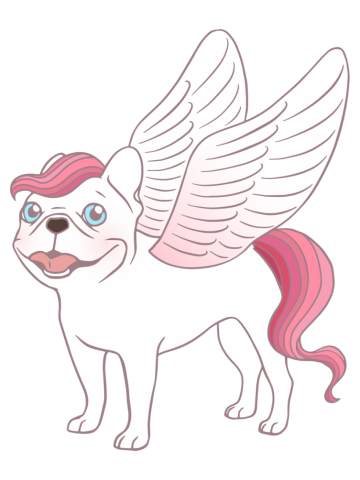 Frenchie Pegasus spreads its wings into the mythical world