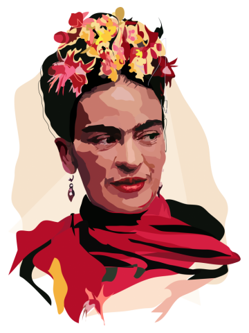 Frida with Flowers