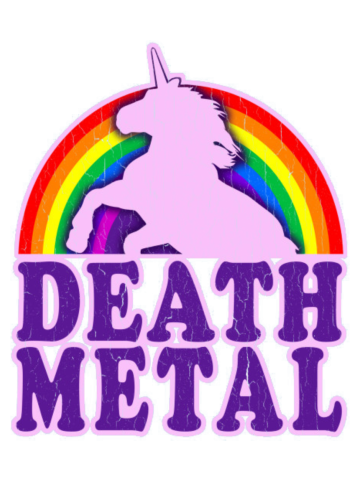 Funny Death Metal Unicorn Rainbow