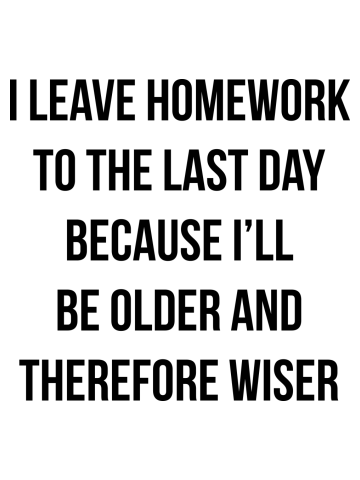 Funny Homework Shirt - Humor Saying for Teen Girls and Boys