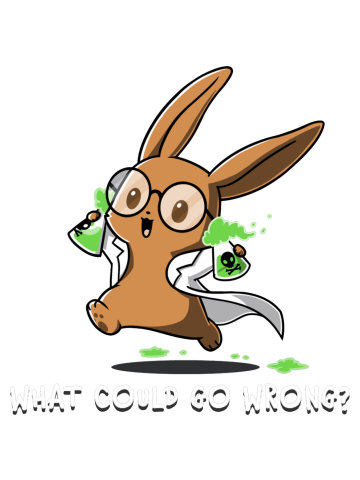 GO WRONG funny bunny scientist