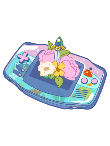 Game Boy Advance Zelda Link Flower Art