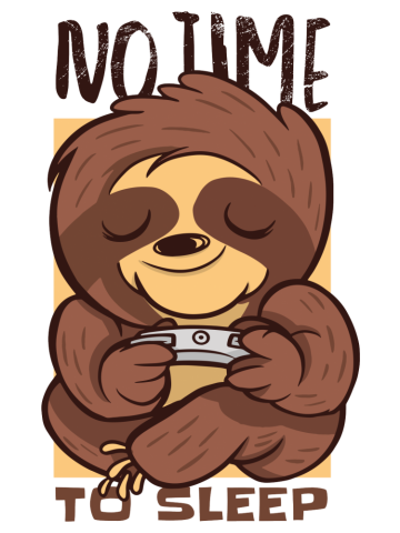 Gaming Gift Night Gamer Saying Sloth