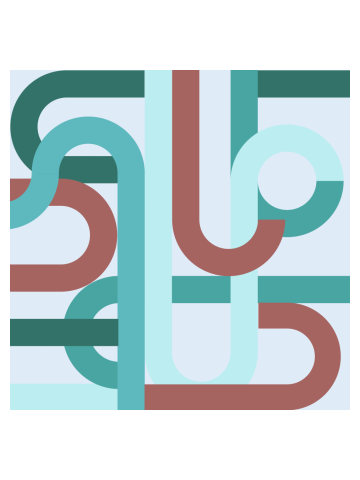 Geometric mid century blue graphic