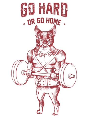 Go Hard or Go Home  Boston Terrier