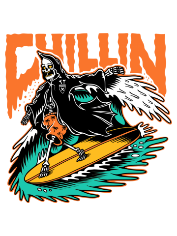 Grim Reaper Surfing chilling