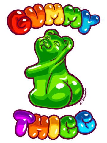 Gummy Thicc ~ Green Gummy Bear with Big Butt