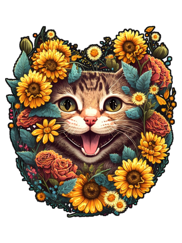 Happy Flowe Cat