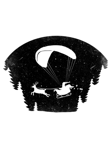 Happy Holidays - Paragliding Santa - Night Sky - Textless