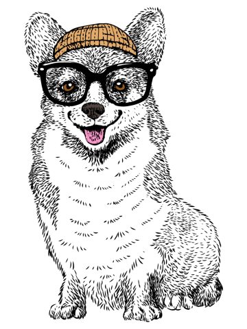Hipster Corgi Nerd