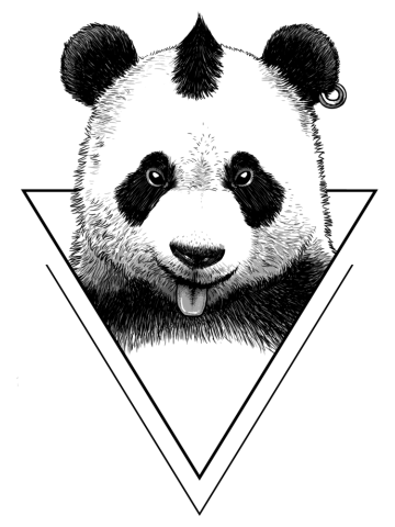 Hipster punk panda