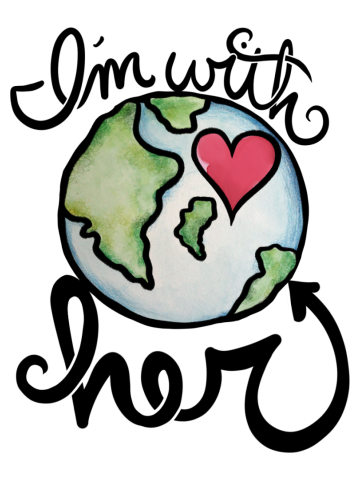 I'm with her earth day art