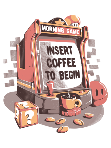 Insert Coffee To Begin - Cute Coffee Gamer Gift